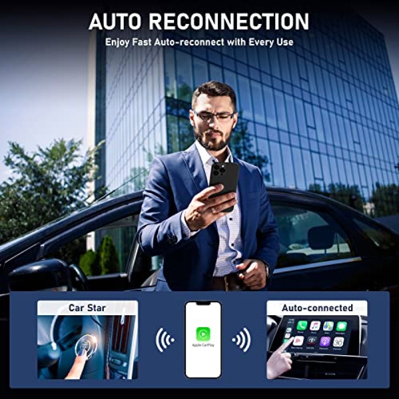 공장 유선 CarPlay 2023 업그레이드용 CarPlay 무선 어댑터 플러그 앤 플레이 동글은 유선을 무선으로 빠르고 쉽게 변환하여 2015년 차량 및 iPhone iOS 10+에 적합