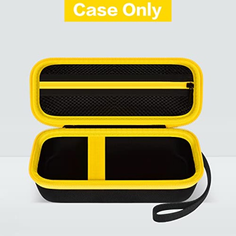 휴대용 공기 펌프, 120 PSI 공기 압축기, USB 케이블용 자동차 타이어 팽창기 보관 가방, 에어 하우스, 커넥터 및 액세서리(박스 전용)와 호환되는 케이스 - 검정색 + 노란색 지퍼