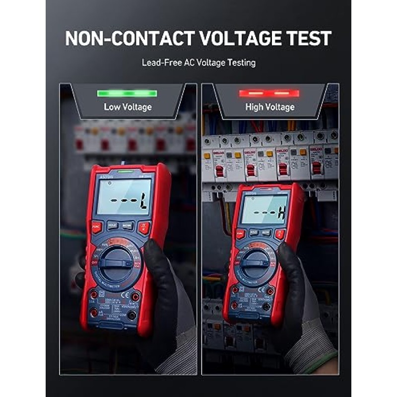 AstroAI 디지털 멀티미터 테스터 TRMS 20000은 고해상도 자동 범위 조정 전압계로 계산됩니다. 전압 전류 저항 다이오드 연속성 듀티 사이클 커패시턴스 온도를 정확하게 측정합니다.