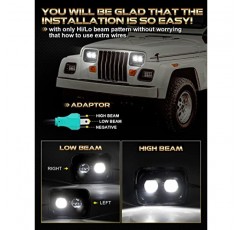 AUDEXEN 160W 입체 디자인 5x7 7x6 인치 Led 헤드라이트 지프 랭글러와 호환 XJ 체로키 YJ 트럭 교체 H6054 H5054 H6054LL 69822 6052 6053 - DOT 승인