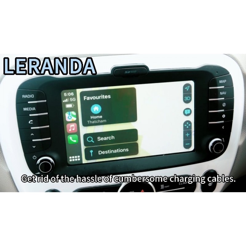 Netflix/YouTube가 포함된 LERANDA 무선 Carplay 어댑터, OEM 유선 CarPlay 자동차용 3 in 1 무선 Android 자동 어댑터, Carplay Ai Box 지원 멀티미디어 Google Play/Android 11/TF 카드/플러그 앤 플레이