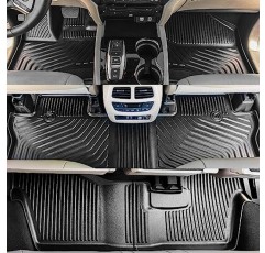 Rongtaod Fit 2016-2022 혼다 파일럿 플로어 매트 트렁크 매트 카고 매트 카고 라이너 뒷좌석 커버 보호대(엘리트 모델 없음) 8인승 2021 파일럿 액세서리(등받이 매트가 있는 트렁크 매트 + 바닥 매트)