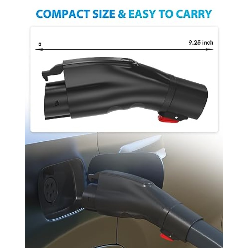 Tesla to J1772 어댑터-Tesla to J1772 충전 어댑터(J1772 EV 및 PHEV용 보안 잠금 장치 포함), 최대 60A/250V AC, Tesla 벽면 커넥터용 Tesla 충전기 어댑터 모바일 커넥터 대상 충전기