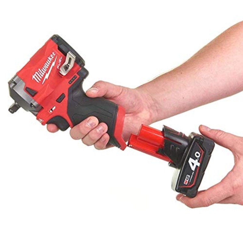 Milwaukee M12 FIW38-0 4933464612 임팩트 렌치, 12V 리튬 이온, 3/8, 정사각형 – M12FIW38-0, 12V, 검은색/빨간색