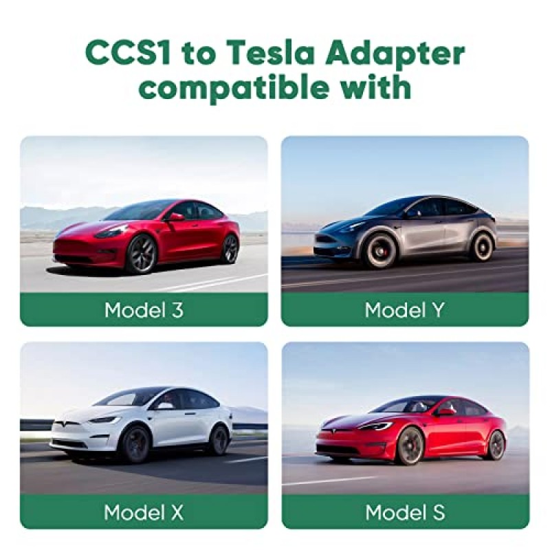 IKITS CCS1-Tesla 어댑터, Tesla Model 3, Y, S, X, 400A/500V 최대 200KW CCS Tesla 어댑터용 DC 고속 충전, 레벨 3 충전 스테이션과 호환 가능