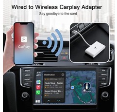 Apple용 CarPlay 무선 어댑터 공장 유선 CarPlay 2023용 무선 CarPlay 어댑터 업그레이드 플러그 앤 플레이 동글은 유선을 무선으로 빠르고 쉽게 변환하며 iOS 10+ 및 iPhone 6 시리즈용