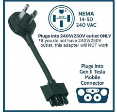 Tesla Gen 2 모바일 휴대용 충전기용 LENZ NEMA 14-50 어댑터, Tesla 모바일 충전기를 32Amp(14-50 길이 10