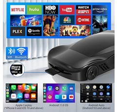 IOS 안드로이드용 무선 CarPlay 어댑터, CarPlay 및 Android 자동 2-in-1 박스 지원, Netflix/YouTube/Play 스토어, 미러 링크, 5GHz WiFi 블루투스, TF 카드