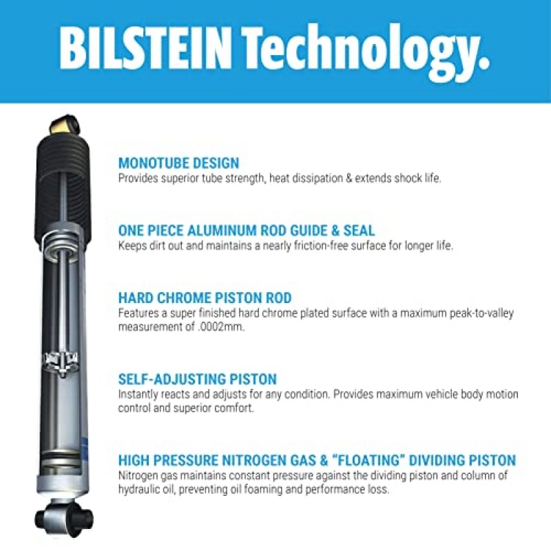 Bilstein 5100 시리즈 2017-2022 Ford F250 F350 Super Duty 전면 및 후면 충격 흡수 장치 세트(2-2.5인치 전면 리프트 및 0-1인치 후면 리프트 포함) | TrendsAuto 데칼 포함 | 24-274951 24-274968