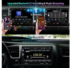 Apple Carplay 및 Android Auto가 포함된 ACTASIAN 더블 딘 자동차 스테레오, 백업 카메라, 블루투스, 미러 링크, FM/MP3/USB/TF/SWC/서브우퍼, 보조 입력이 포함된 7인치 터치스크린 자동차 라디오