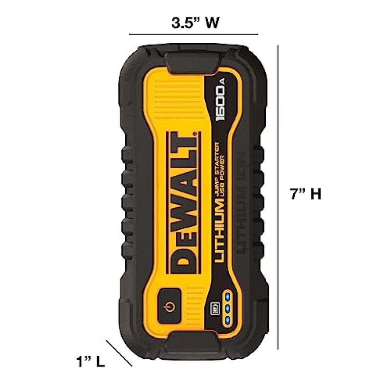 DeWalt DXAELJ16 1600 피크 앰프 점프 스타터 배터리 부스터(USB 파워 스테이션 포함)