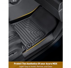 Acura MDX 바닥 매트 2024 2023 2022, 카고 라이너가있는 맞춤형 1 차 및 2 차 및 3 행, 방수 자동차 매트 전천후 가드 무취 TPE 고무 바닥 라이너 Acura MDX 액세서리 용 풀 세트