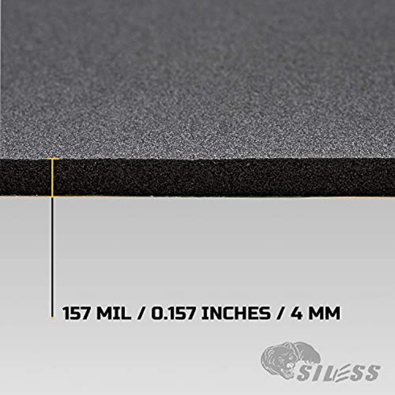 Siless Liner 157mil(4mm) 51제곱피트 자동차 소음 제거 폐쇄 셀 폼 및 단열 매트 - PE 폼 소음 제거 재료 및 열 차단재