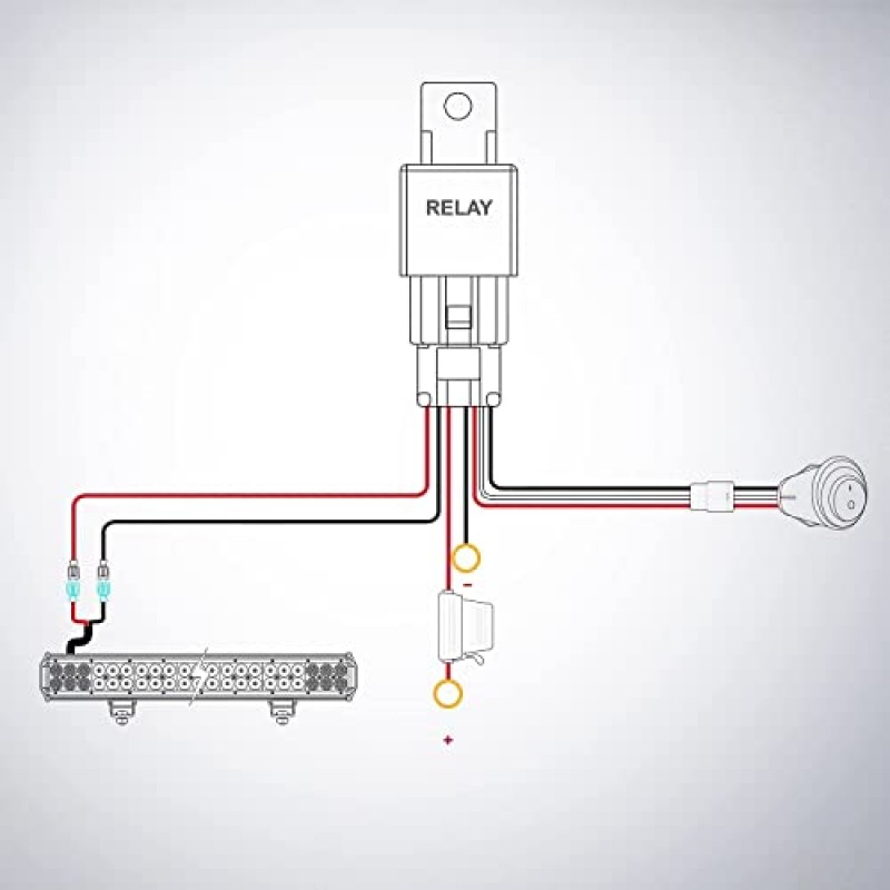 Nilight 20인치 126W 스팟 플러드 콤보 Led 오프로드 라이트 바, 전면 번호판 장착 브래킷 및 16AWG 배선 하니스, 2년 보증