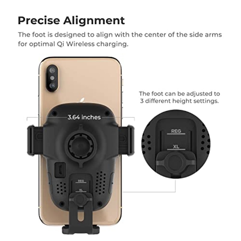 iOttie Auto Sense Qi 무선 차량용 충전기 - 자동 클램핑 무선 충전 CD 슬롯 및 에어벤트 Google Pixel, iPhone, Samsung Galaxy, Huawei, LG 및 기타 스마트폰용 휴대폰 마운트 콤보