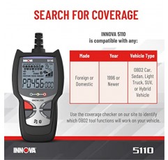 INNOVA 5110 OBD2 스캐너, 사용하기 쉬운 ABS용 스캔 도구(스모그 점검 및 엔진 라이트 재설정 확인 포함), iPhone 또는 Android에서 정비사에게 권장되는 수리 및 부품 받기