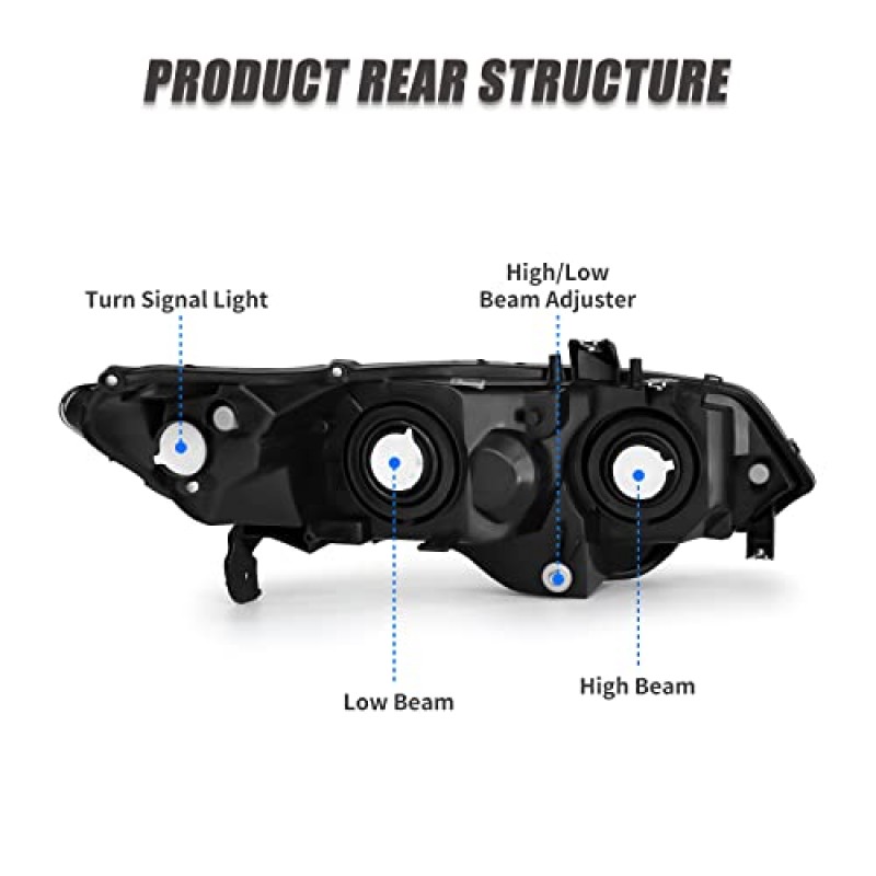 ADCARLIGHTS 2006 2007 2008 2009 2010 2011 Civic 헤드라이트 어셈블리 06-11 Honda Civic 2 도어 쿠페 클리어 렌즈 크롬 하우징(황색 반사경 헤드램프 교체 쌍 포함)