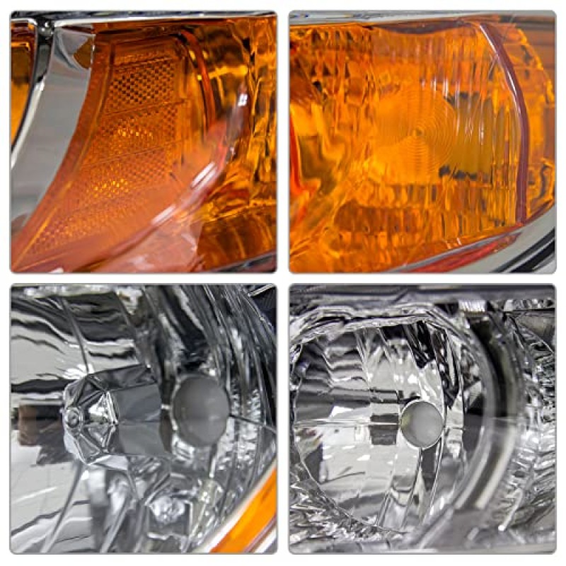 ADCARLIGHTS 2006 2007 2008 2009 2010 2011 Civic 헤드라이트 어셈블리 06-11 Honda Civic 2 도어 쿠페 클리어 렌즈 크롬 하우징(황색 반사경 헤드램프 교체 쌍 포함)