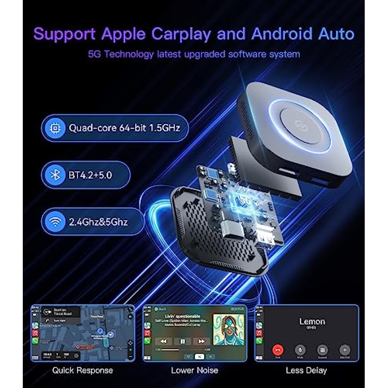 무선 CarPlay 어댑터, 차량용 Netflix/YouTube/Miracast/세계 TV/스트림 미디어가 포함된 무선 Android 자동 어댑터, OEM 유선 Apple CarPlay 자동차용 Magic Box CarPlay 멀티미디어 AI 박스