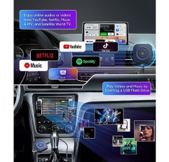 무선 CarPlay 어댑터, 차량용 Netflix/YouTube/Miracast/세계 TV/스트림 미디어가 포함된 무선 Android 자동 어댑터, OEM 유선 Apple CarPlay 자동차용 Magic Box CarPlay 멀티미디어 AI 박스