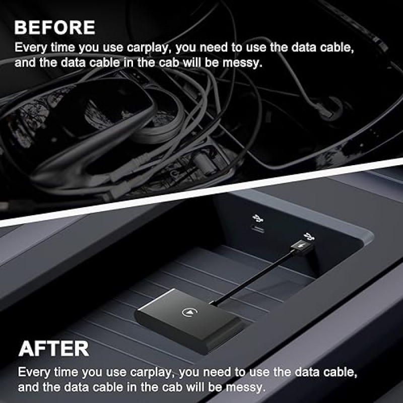 무선 Apple CarPlay 어댑터, OEM 유선 자동차용 2023 업그레이드 어댑터, 가장 빠르고 세련된 동글, CarPlay로 변환, 플러그 앤 플레이, PNBLAECE