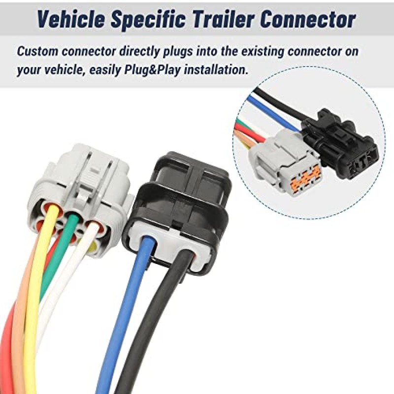 Nissan Frontier 2005-2022/Nissan Xterra 2005-2015/Nissan Pathfinder 2005-2012/Suzuki Equator 2009-2012용 Oyviny 4 웨이 플랫 및 RV 7 웨이 트레일러 배선 하네스, 공장 견인 패키지 필요