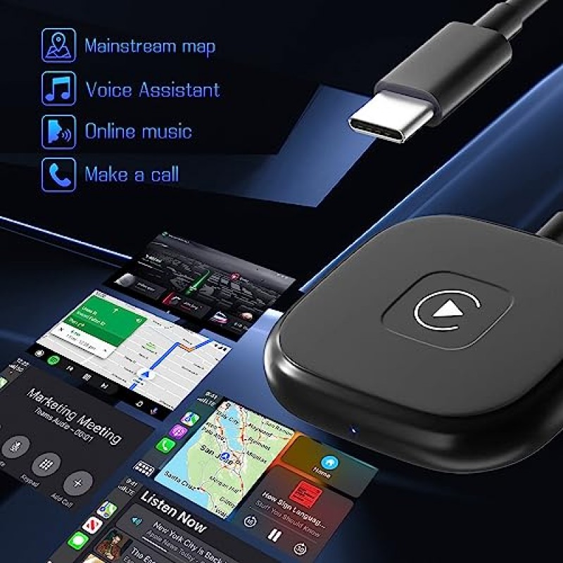 공장 유선 CarPlay 2023 업그레이드용 HEI LIANG CarPlay 무선 어댑터 플러그 앤 플레이 동글은 유선을 무선으로 빠르고 쉽게 사용하도록 변환하여 2016 및 iPhone iOS 10+의 자동차에 적합합니다.