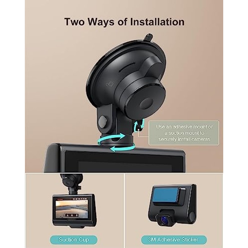 iZEEKER 4K 대시캠 전면 및 후면 Wi-Fi GPS, 차량용 4K+1080P 듀얼 대시 카메라, 32GB SD 카드, 3인치 IPS 터치스크린, WDR, 야간 투시경, 주차 모드, G-센서, 2가지 장착 옵션