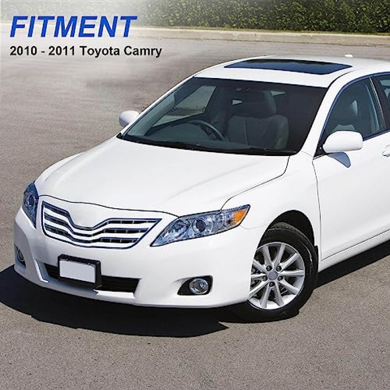 ALZIRIA 헤드라이트 어셈블리 교체 2010 Toyota Camry 2011 Toyota Camry 10 Camry 11 Camry 프로젝터 헤드램프 US 내장 모델만 왼쪽 및 오른쪽 측면(크롬 하우징 호박색 반사경)