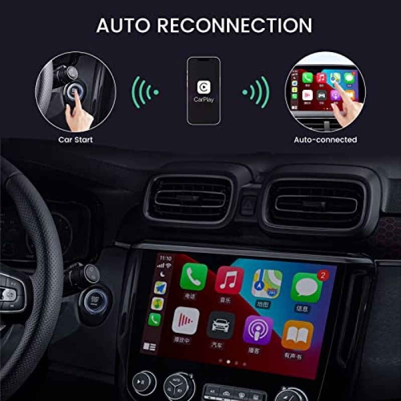 공장 유선 CarPlay 2023용 BRILOCEA 무선 CarPlay 어댑터, 플러그 앤 플레이, 유선을 무선 Apple CarPlay 동글로 변환, 2016년 차량 및 iPhone iOS 10+에 대한 온라인 업데이트 지원