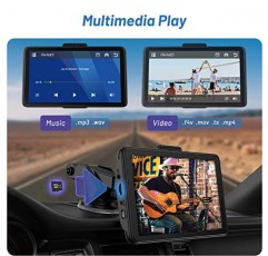 7인치 무선 Apple Carplay 및 Android Auto, AotuLink 휴대용 자동차 스테레오, 미러 링크가 포함된 HD 터치스크린, 멀티미디어 플레이어, Bluetooth, AUX/FM, 대시 또는 앞유리 마운트 지원 ​​대부분의 자동차 모델