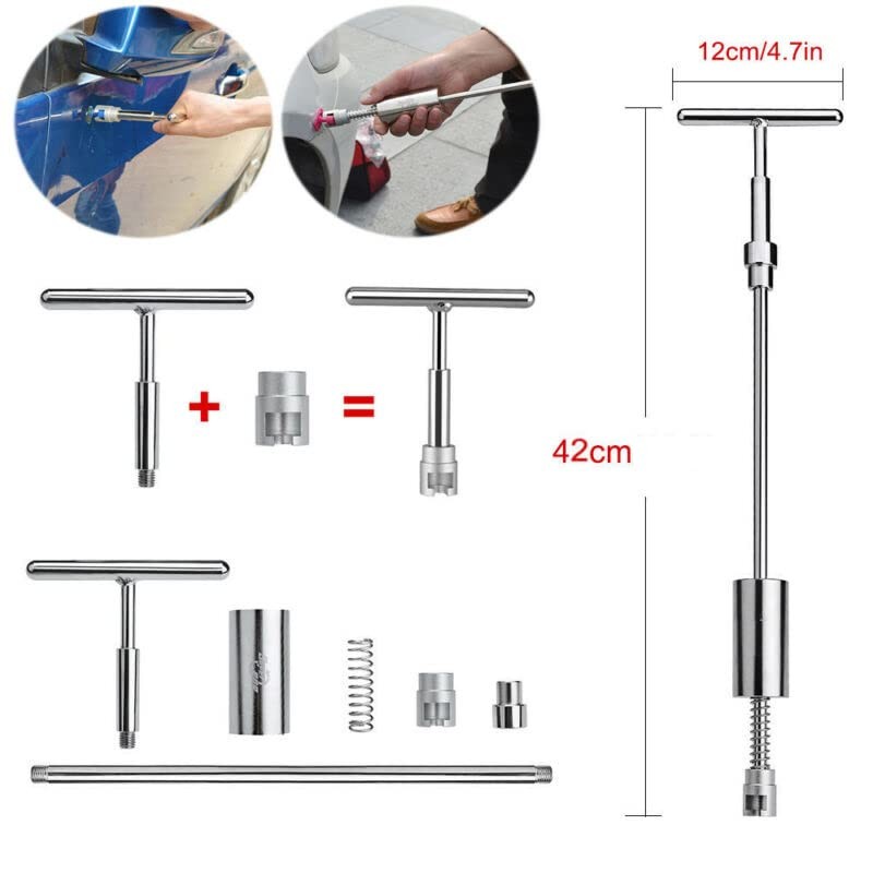 AUTOPDR 페인트가 없는 덴트 수리 키트 100PCS 자동차 덴트 제거 도구는 4가지 종류의 덴트 풀러 및 모든 접착제 탭과 함께 제공됩니다. 큰 덴트 제거 작은 덴트, 딩, 주름 및 우박 손상 모두 페인팅 없이 가능