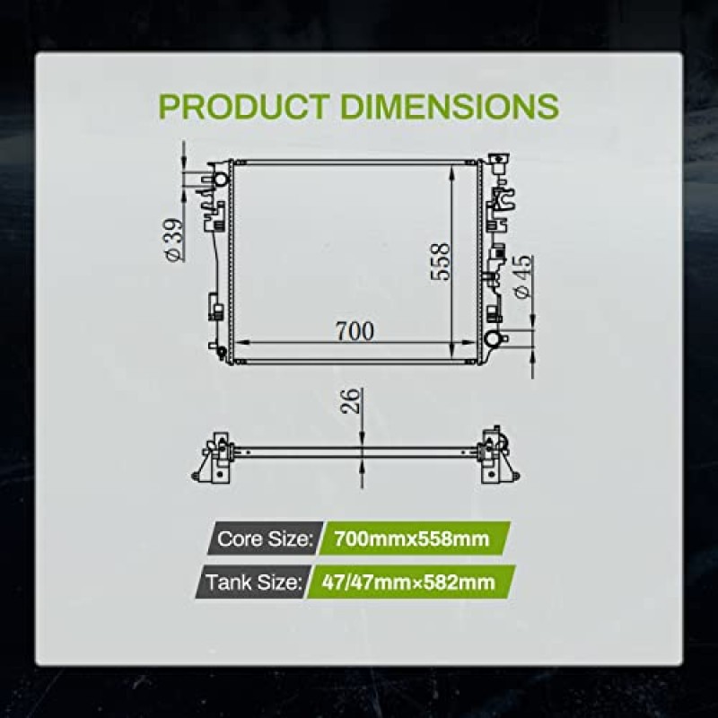 AUTOSAVER88 라디에이터 호환 2009-2018 Ram 1500 2011-2013 Ram 2500 3500 3.6L 3.7L 4.7L 5.7L V6 V8