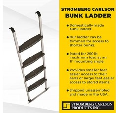 Stromberg Carlson 인테리어 이층 사다리, KD, RV 이층 사다리, 사출 성형 트레드가 있는 이층 침대 사다리, 후크 및 장착 하드웨어 포함, 기숙사 로프트 사다리로 사용 가능 - 검정색 60