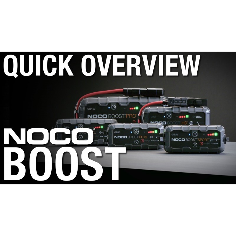 NOCO Boost Sport GB20 500Amp 12V UltraSafe 리튬 점프 스타터 박스, 자동차 배터리 부스터 팩, 휴대용 전원 은행 충전기 및 최대 4리터 가솔린 엔진용 점퍼 케이블, 400Amps, 검정색