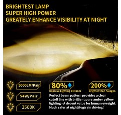 Z-OFFROAD 타코마 2016-2022 4Runner/Tundra 2014-2019 Camry 2007-2014 앰버 골든 옐로우 범퍼 운전 램프 교체 용 투명 렌즈가있는 노란색 LED 안개등 어셈블리