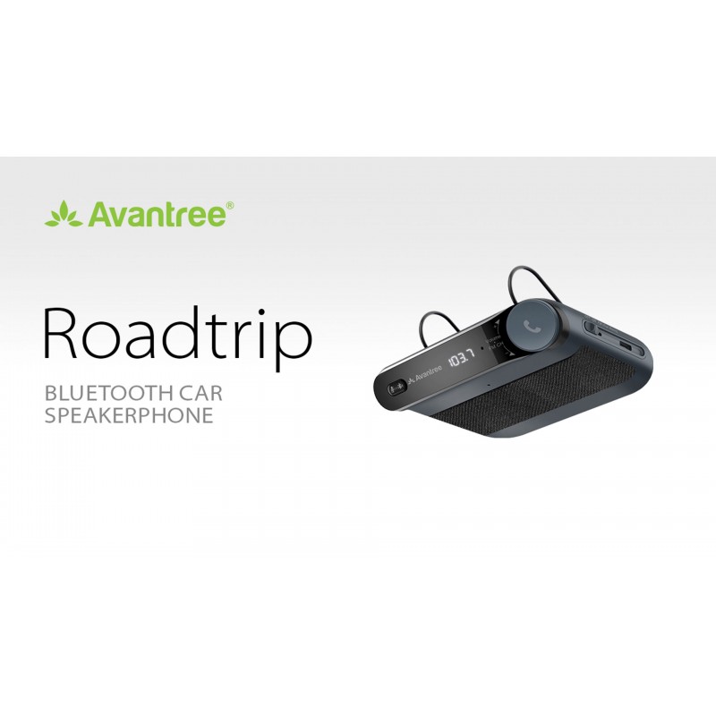 Avantree Roadtrip - 핸즈프리 6W 스피커폰, 내장 마이크 및 다중 지점 휴대폰 연결 기능을 갖춘 차량용 Bluetooth 스피커 및 무선 FM 송신기 키트 2-in-1