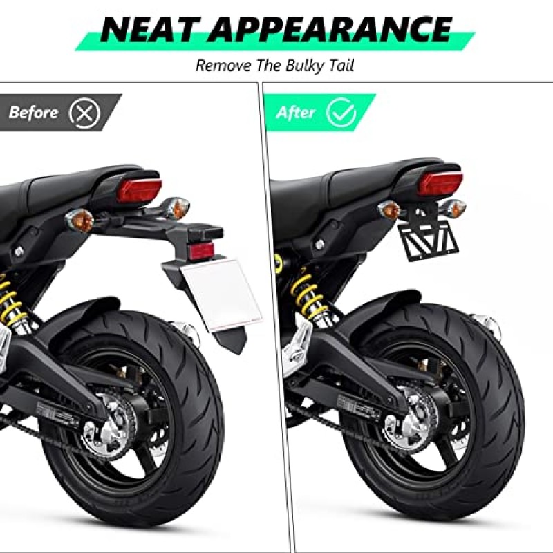 INKUDRI 2022 2023 Grom Fender Eliminator 2022 Grom 라이센스 플레이트 브래킷 마운트 2024 Grom 라이센스 플레이트 홀더 Grom Tail OEM 및 애프터마켓 방향 지시등에 깔끔한 맞춤 MSX125 Grom Fender 삭제