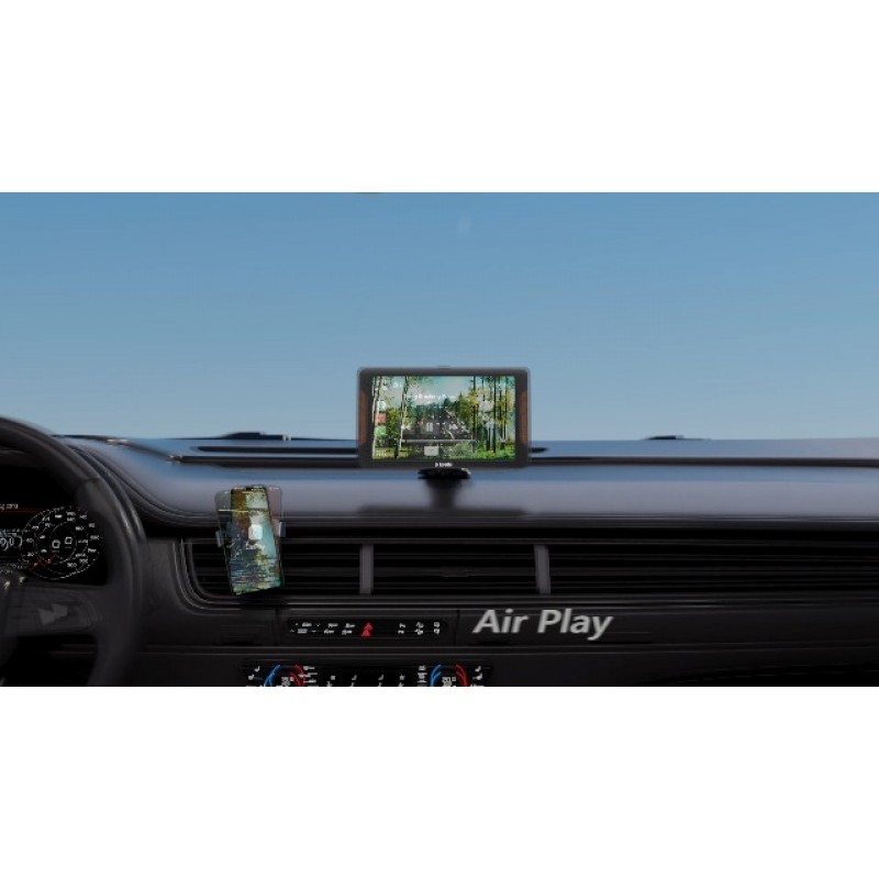 Spedal 7인치 무선 Apple CarPlay 및 Android Auto, 미러 링크가 포함된 휴대용 자동차 스테레오, 멀티미디어 플레이어, Bluetooth, AUX/FM, Google 및 Siri Assistant, 대시 또는 앞유리 장착