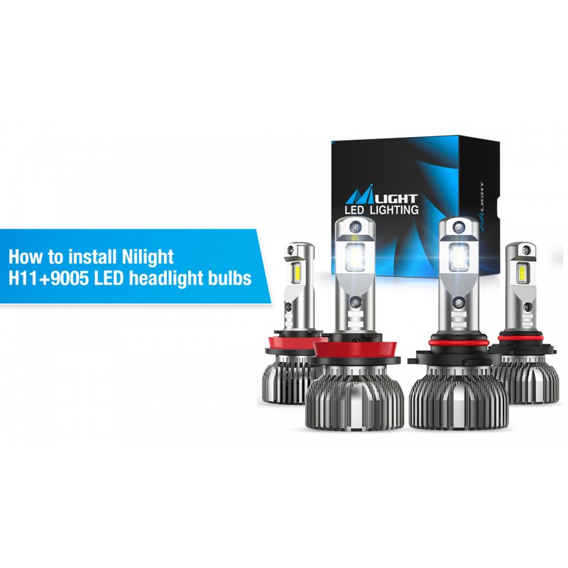 Nilight 9005 H11 LED 헤드라이트 전구, 9005/HB3 하이빔 및 H11/H9 로우빔, 6500k H11 9005 LED 전구 쿨 화이트 IP67
