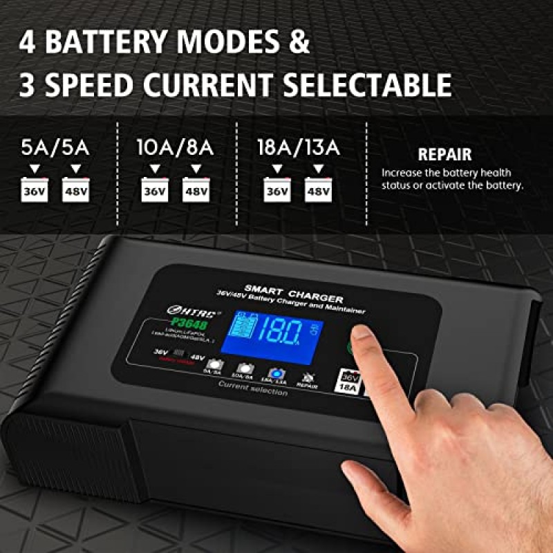 골프 카트 배터리 충전기 36V 18A 및 48V 13A 세류 배터리 충전기, 36 볼트 골프 카트 충전기, Powerwise, 리튬, LiFePO4, 납산 AGM/젤/SLA .. 배터리 충전기, D 스타일 플러그가 포함된 EZGO TXT 텍스트용