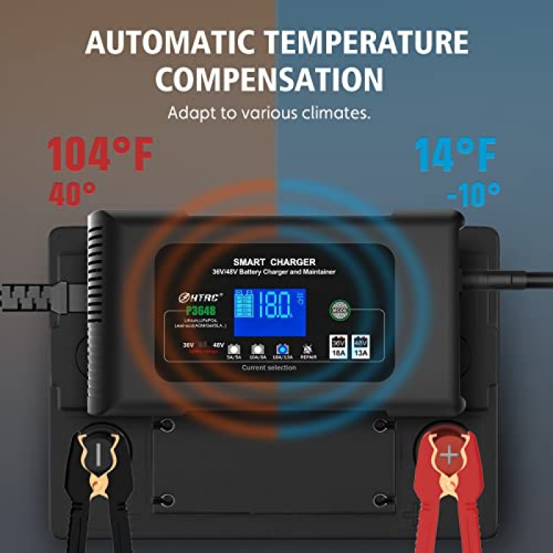 골프 카트 배터리 충전기 36V 18A 및 48V 13A 세류 배터리 충전기, 36 볼트 골프 카트 충전기, Powerwise, 리튬, LiFePO4, 납산 AGM/젤/SLA .. 배터리 충전기, D 스타일 플러그가 포함된 EZGO TXT 텍스트용