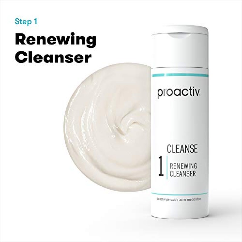 Proactiv 3단계 여드름 트리트먼트 - 벤조일 퍼옥사이드 페이스 워시, 얼굴 및 바디용 여드름 스팟 트리트먼트, 엑스폴리에이팅 토너 - 30일 종합 여드름 스킨 케어 키트