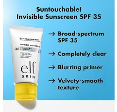 꼬마 요정. 스킨 썬터처블! 인비저블 SPF 35, 부드러운 안색을 위한 가벼운 젤 기반 자외선 차단제, 메이크업 프라이머로도 사용 가능, 비건 & 동물 실험을 하지 않음