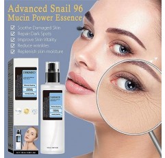 DSKMED 달팽이 뮤신 96% 파워 리페어링 에센스 3.38 fl.oz,100ml, 달팽이 점액 여과물이 함유되어 칙칙하고 손상된 피부를 위한 수분 공급 세럼, 주름 감소, 파라벤 없음, 한국 스킨케어(1PCS)