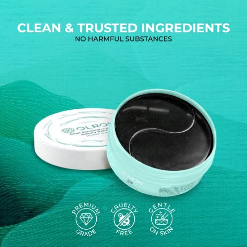 푹신한 눈을 위한 눈 밑 패치 - 다크 써클을 위한 콜라겐 마스크, 60개 눈 밑 패드 달팽이 분비 젤 한국 스킨케어 성인 노화 방지 냉각 얼굴 이마 인스턴트 오이 수화 여성 남성