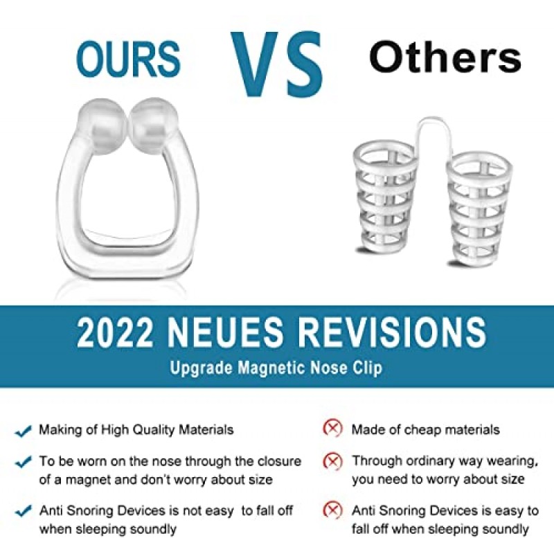 코골이 방지 장치 - 실리콘 자석 코골이 방지 코 클립, 코골이 솔루션 - 코골이를 멈추는 데 편안하고 효과적 6개