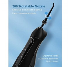 Nicwell Water 치과 Flosser 치아 선택 - 4가지 모드 치과용 구강 세정기, 휴대용 및 충전식 IPX7 방수 개인 교정 치과 공급 물 치아 클리너 홈 여행용 추천