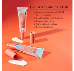 Naturium Dew-Glow Moisturizer SPF 50 PA++++, 데일리 모이스처라이징 선스크린 & 페이스 프라이머, 촉촉한 마무리감의 피부 보호기, 1.7oz