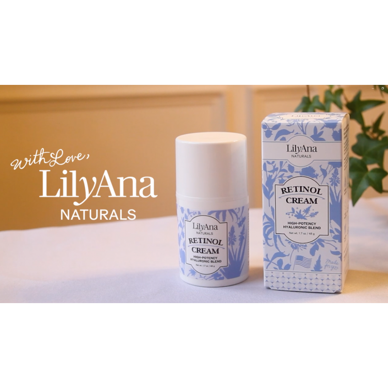 LilyAna Naturals 레티놀 크림 - 얼굴 및 목용 안티에이징 모이스처라이저, 미국산, 주름 감소 - 1.7온스, 2팩